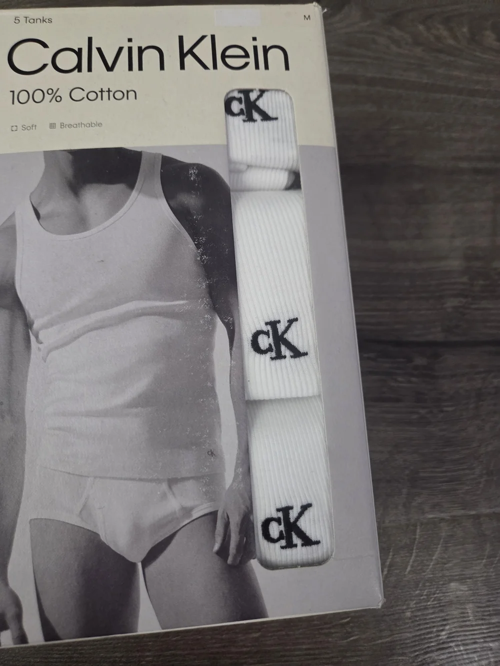 Calvin Klein Men’s White Cotton Tank Tops - 5-Pack Size M NEW